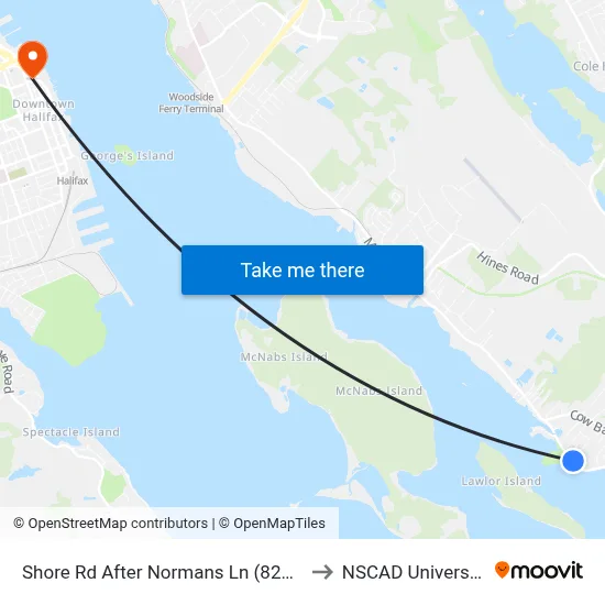Shore Rd After Normans Ln (8276) to NSCAD University map