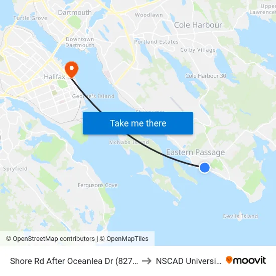 Shore Rd After Oceanlea Dr (8270) to NSCAD University map