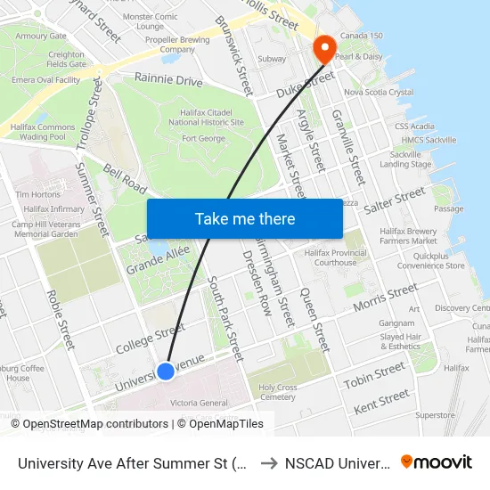 University Ave After Summer St (8410) to NSCAD University map
