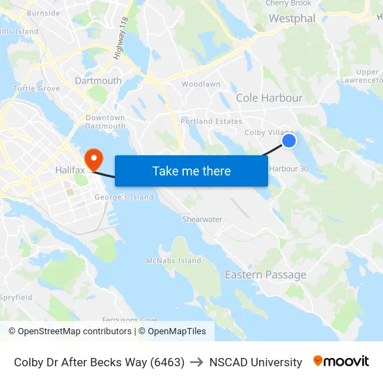 Colby Dr After Becks Way (6463) to NSCAD University map