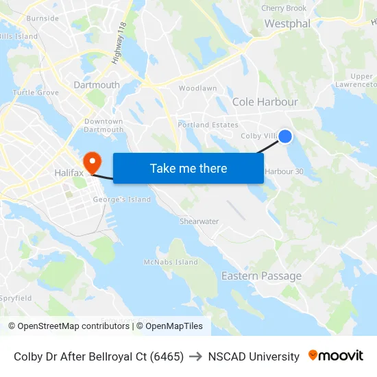 Colby Dr After Bellroyal Ct (6465) to NSCAD University map