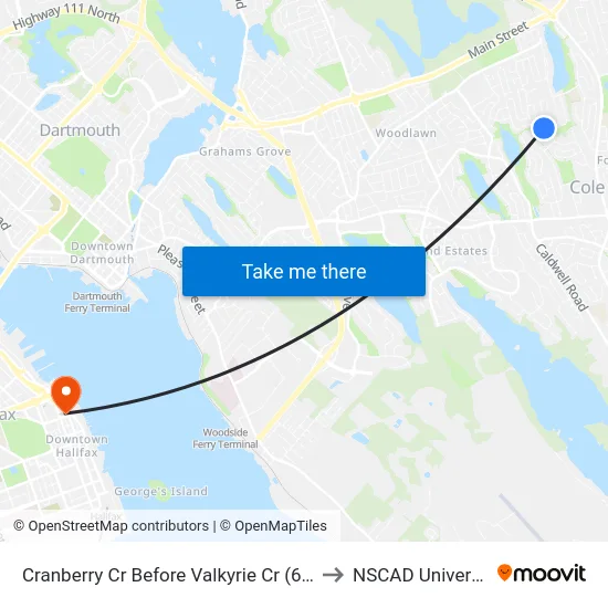 Cranberry Cr Before Valkyrie Cr (6525) to NSCAD University map