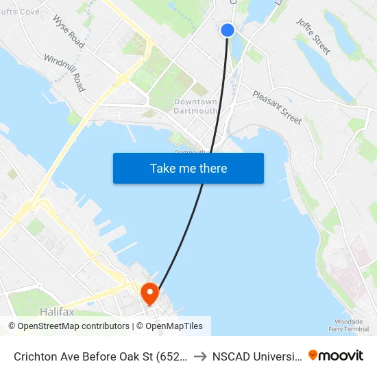 Crichton Ave Before Oak St (6526) to NSCAD University map