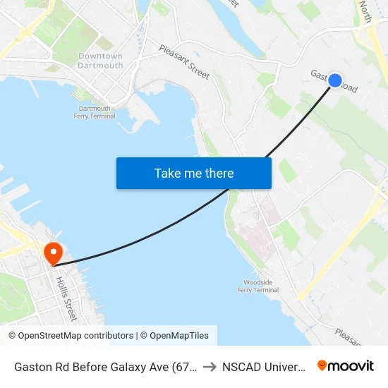 Gaston Rd Before Galaxy Ave (6729) to NSCAD University map