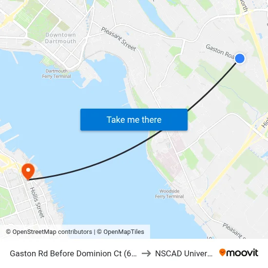 Gaston Rd Before Dominion Ct (6728) to NSCAD University map