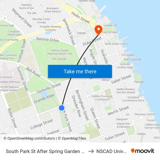 South Park St After Spring Garden Rd (8308) to NSCAD University map