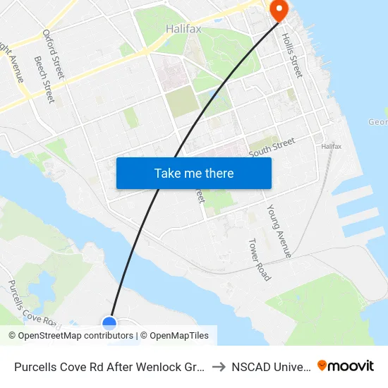 Purcells Cove Rd After Wenlock Grv (8092) to NSCAD University map