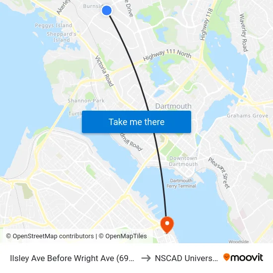 Ilsley Ave Before Wright Ave (6957) to NSCAD University map