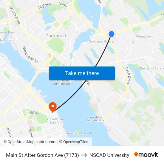 Main St After Gordon Ave (7173) to NSCAD University map