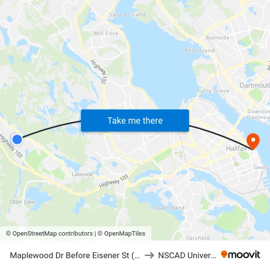 Maplewood Dr Before Eisener St (7178) to NSCAD University map