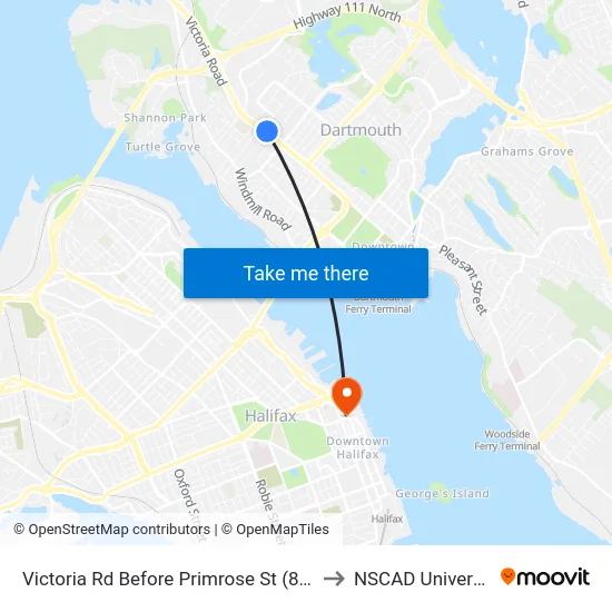 Victoria Rd Before Primrose St (8426) to NSCAD University map