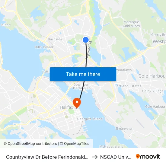 Countryview Dr Before Ferindonald Cl (6842) to NSCAD University map