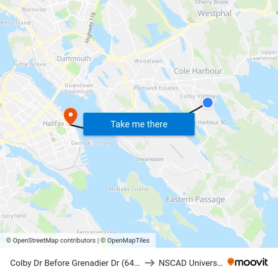 Colby Dr Before Grenadier Dr (6473) to NSCAD University map