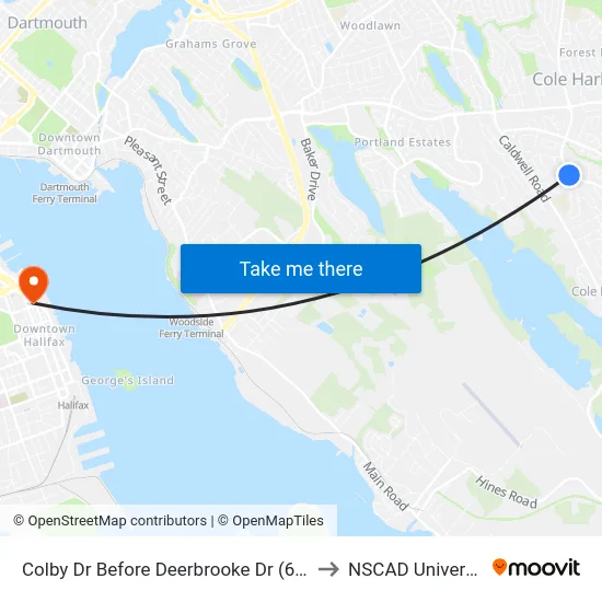Colby Dr Before Deerbrooke Dr (6472) to NSCAD University map