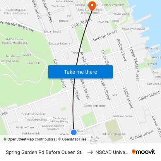 Spring Garden Rd Before Queen St (8331) to NSCAD University map