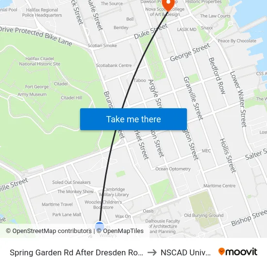 Spring Garden Rd After Dresden Row (8336) to NSCAD University map