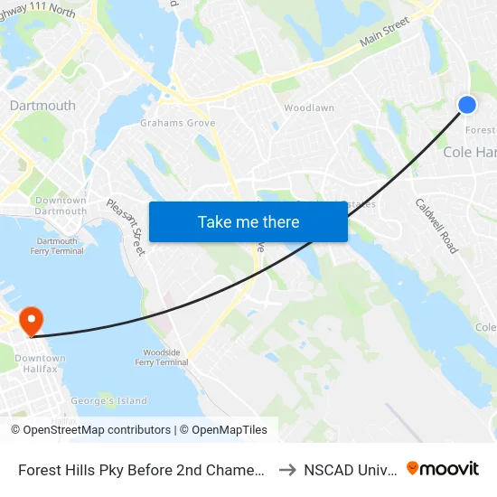 Forest Hills Pky Before 2nd Chameau Cr (6666) to NSCAD University map