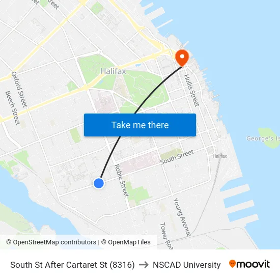 South St After Cartaret St (8316) to NSCAD University map