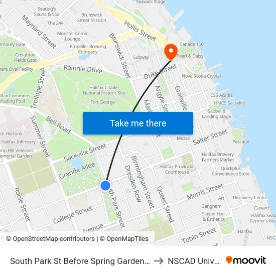 South Park St Before Spring Garden Rd (8312) to NSCAD University map