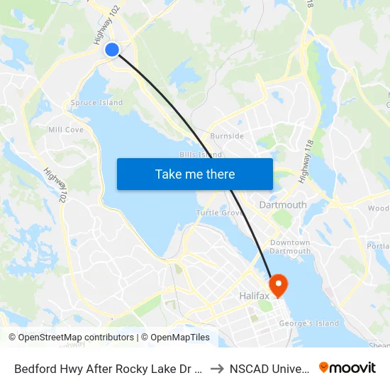 Bedford Hwy After Rocky Lake Dr (6281) to NSCAD University map
