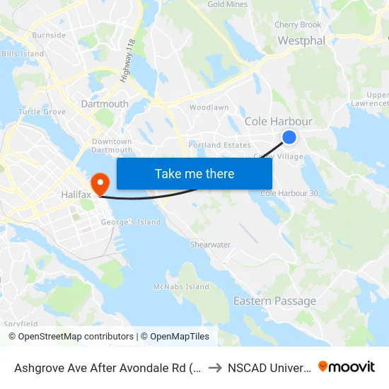 Ashgrove Ave After Avondale Rd (6047) to NSCAD University map