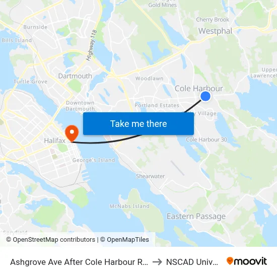 Ashgrove Ave After Cole Harbour Rd (6048) to NSCAD University map