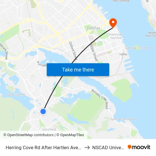 Herring Cove Rd After Hartlen Ave (6863) to NSCAD University map