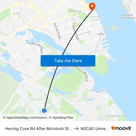 Herring Cove Rd After Mcintosh St (6915) to NSCAD University map