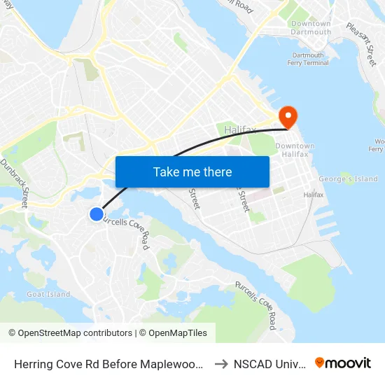 Herring Cove Rd Before Maplewood Dr (6910) to NSCAD University map