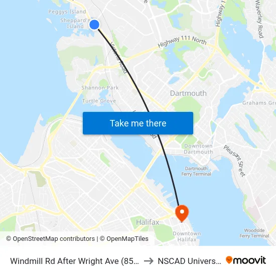 Windmill Rd After Wright Ave (8517) to NSCAD University map