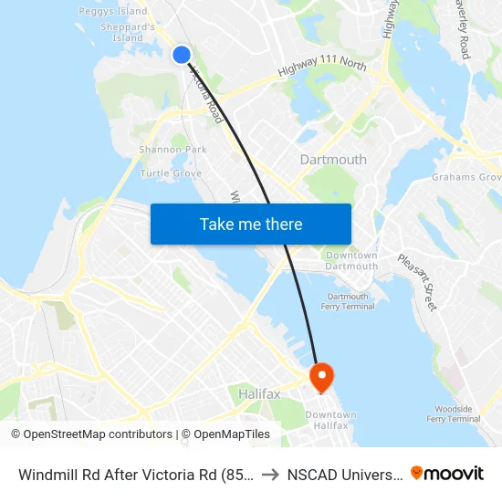 Windmill Rd After Victoria Rd (8514) to NSCAD University map