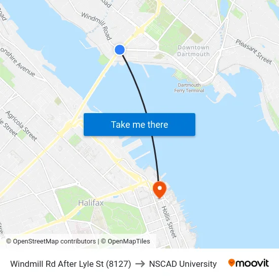 Windmill Rd After Lyle St (8127) to NSCAD University map