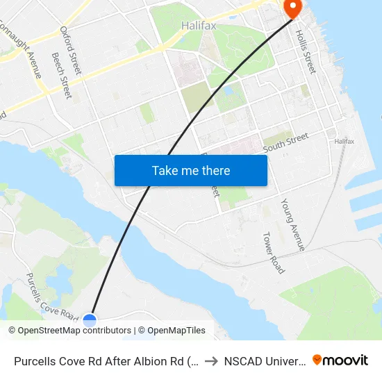 Purcells Cove Rd After Albion Rd (8120) to NSCAD University map
