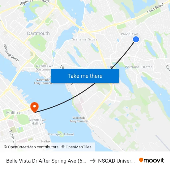 Belle Vista Dr After Spring Ave (6294) to NSCAD University map