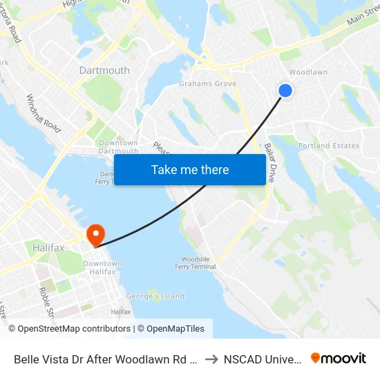 Belle Vista Dr After Woodlawn Rd (6292) to NSCAD University map