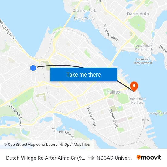 Dutch Village Rd After Alma Cr (9042) to NSCAD University map