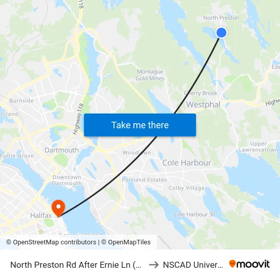 North Preston Rd After Ernie Ln (7118) to NSCAD University map
