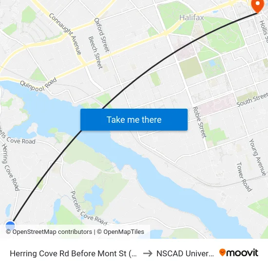 Herring Cove Rd Before Mont St (6871) to NSCAD University map