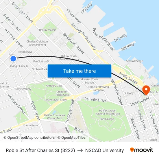 Robie St After Charles St (8222) to NSCAD University map