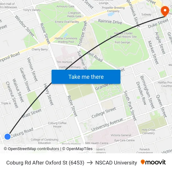 Coburg Rd After Oxford St (6453) to NSCAD University map