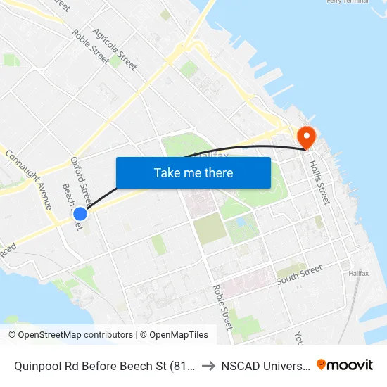 Quinpool Rd Before Beech St (8134) to NSCAD University map