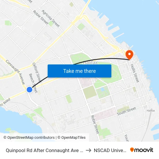 Quinpool Rd After Connaught Ave (8135) to NSCAD University map