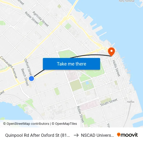 Quinpool Rd After Oxford St (8137) to NSCAD University map