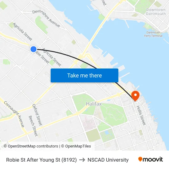 Robie St After Young St (8192) to NSCAD University map