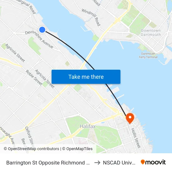 Barrington St Opposite Richmond St (6119) to NSCAD University map
