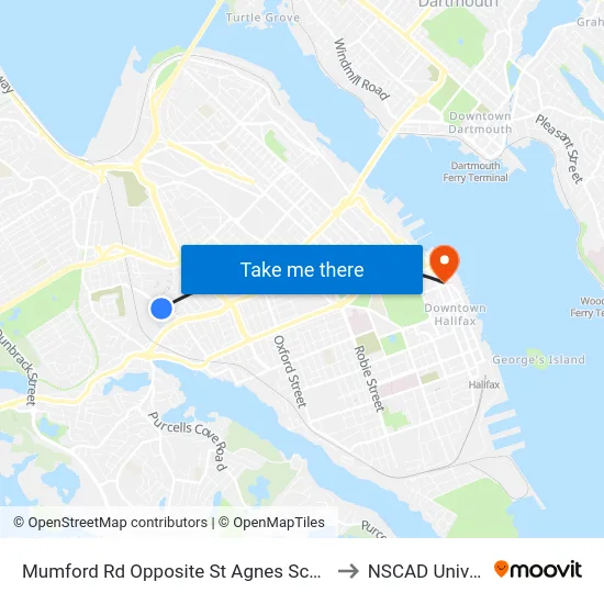 Mumford Rd Opposite St Agnes School (7283) to NSCAD University map