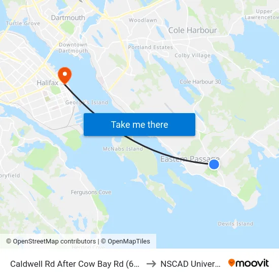 Caldwell Rd After Cow Bay Rd (6333) to NSCAD University map