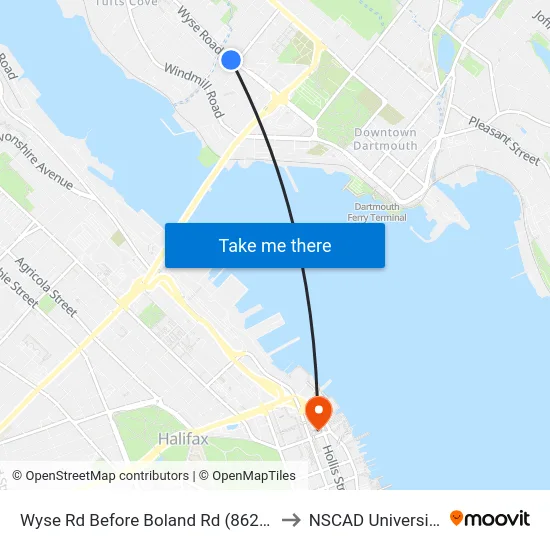 Wyse Rd Before Boland Rd (8621) to NSCAD University map
