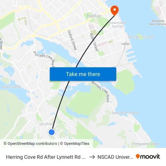 Herring Cove Rd After Lynnett Rd (6849) to NSCAD University map