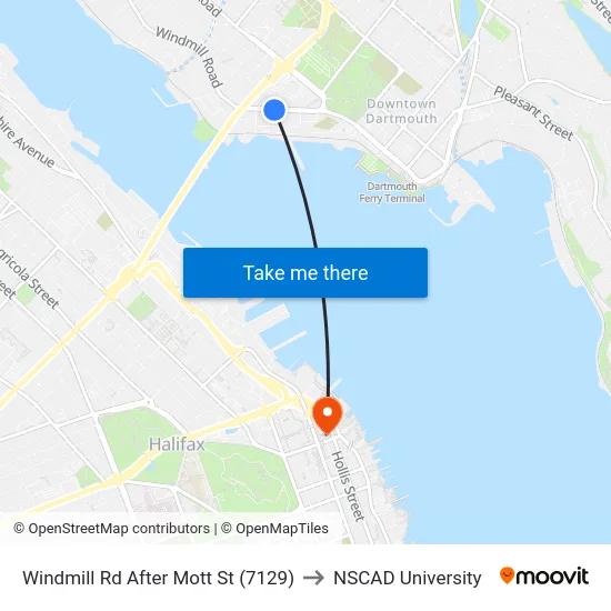 Windmill Rd After Mott St (7129) to NSCAD University map